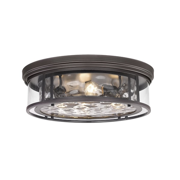 Z-Lite Clarion 4 Light Flush Mount, Bronze & Inner Clear Water & Outer Clear 493F4-BRZ - main